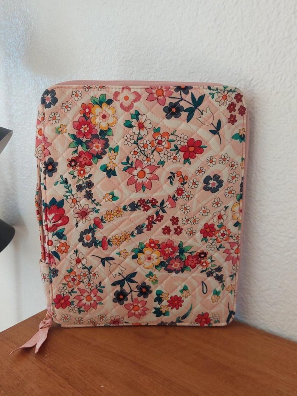 Vera Bradley Quilted Cotton Organizer Case Prairie Paisley Pink Floral Zipper NW